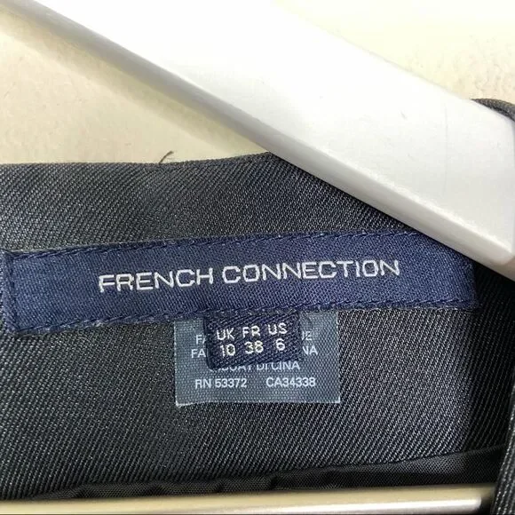 FRENCH CONNECTION Dreams Are Free Shift Dress Black Neon Sign Size 6 - Picture 4 of 7